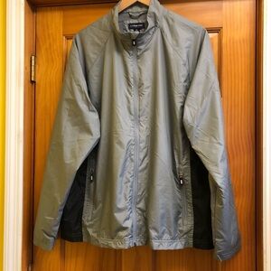 LANDS END Men's Gray WINDBREAKER Jacket / XL Extra Large / Full Zip Anorak